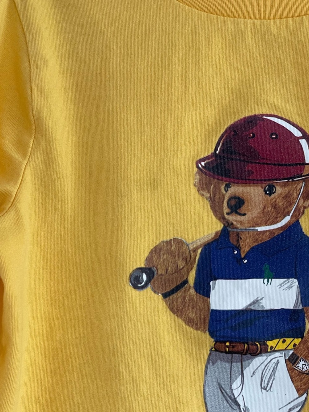 Polo Ralph Lauren Boys Polo Bear Shirt Yellow Long Sleeve Size 4 - Picture 6 of 6